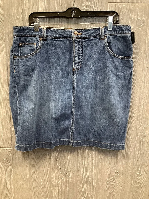 Simple Style Skirt Mini & Short By Izod In Blue Denim, Size: 14