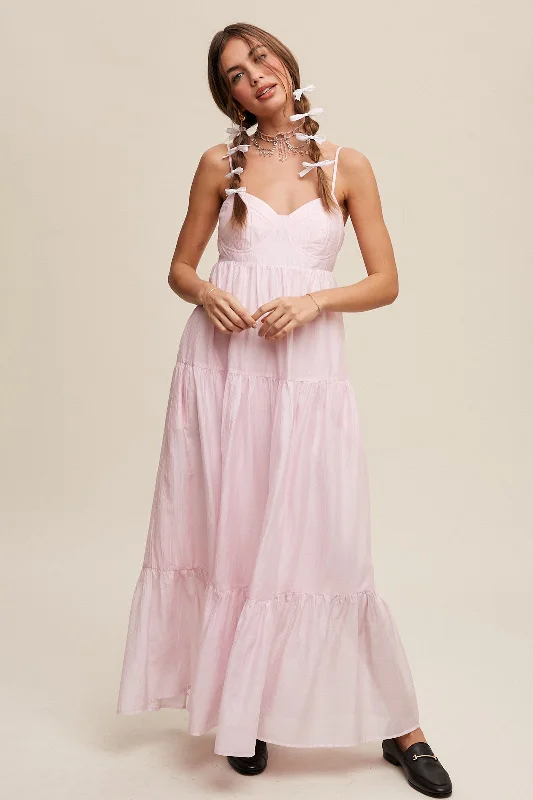 Cozy Comfort Light Pink Sleeveless Tiered Maxi Dress