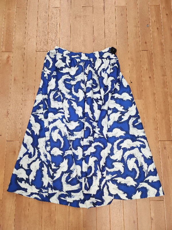 Simple Comfort Skirt Maxi By H&m In Blue & White, Size: 14