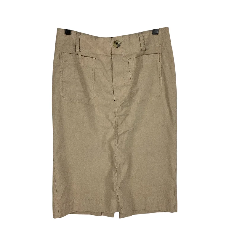 Minimal Outfits Skirt Midi By Maeve In Tan, Size: M