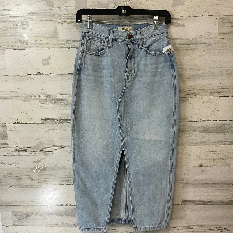 Affordable Looks Skirt Midi By Madewell In Blue Denim, Size: 0