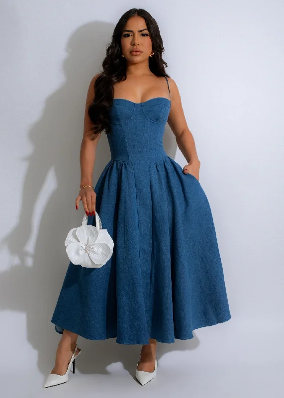 Warm Clothing Indigo Dream Midi Dress Denim