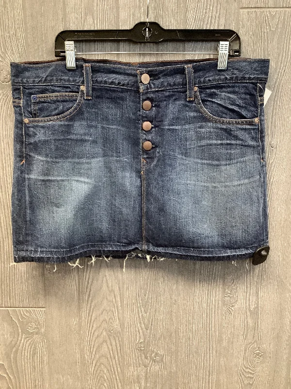 Relaxed Fashion Skirt Midi By Gap In Blue Denim, Size: 14