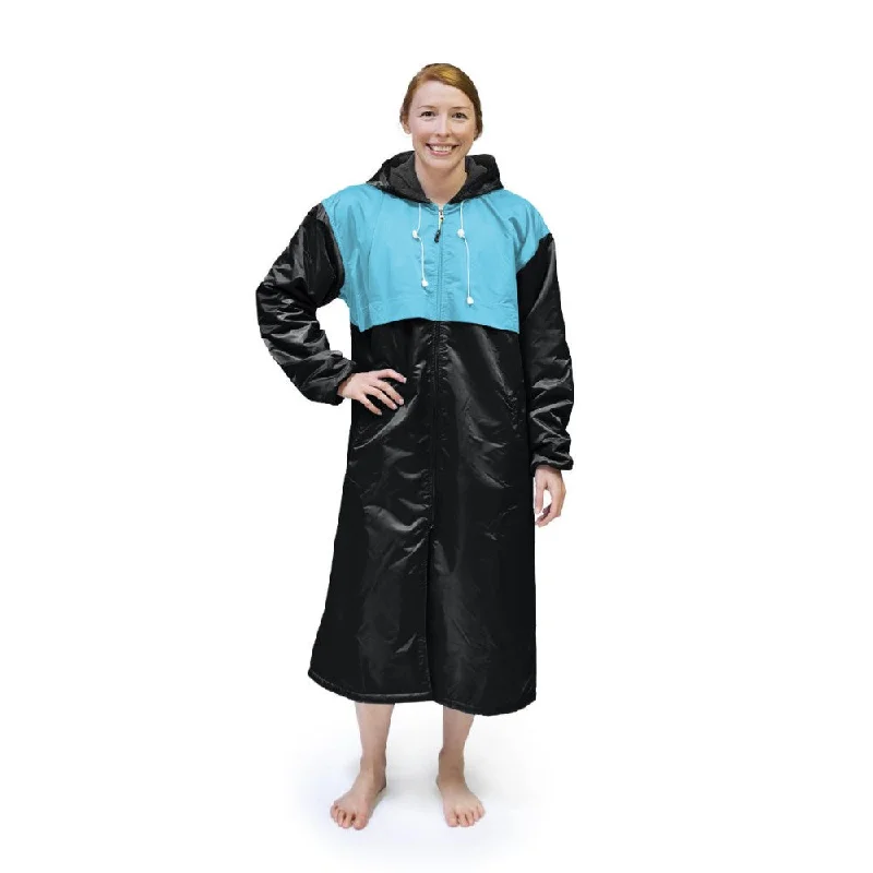 Fashion Staples Black & Turquoise Solid Swim Parka