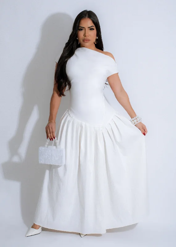 Comfortable Fit Divine Essence Midi Dress White