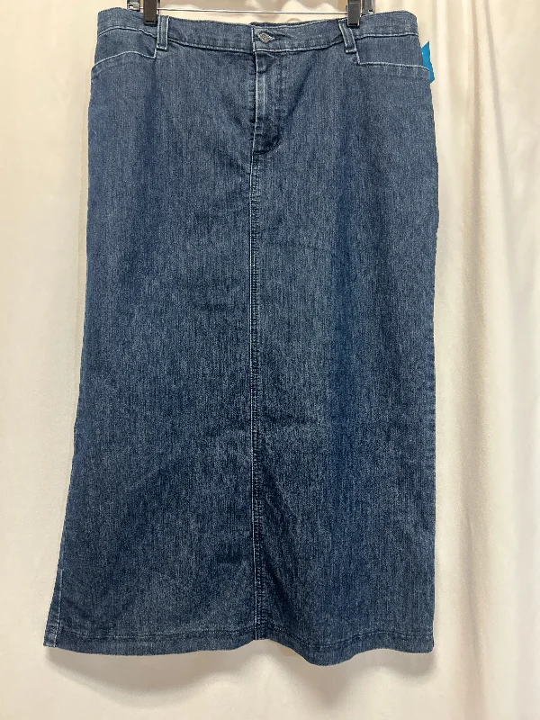 Casual Everyday Wear Skirt Maxi By Riders In Blue Denim, Size: 16