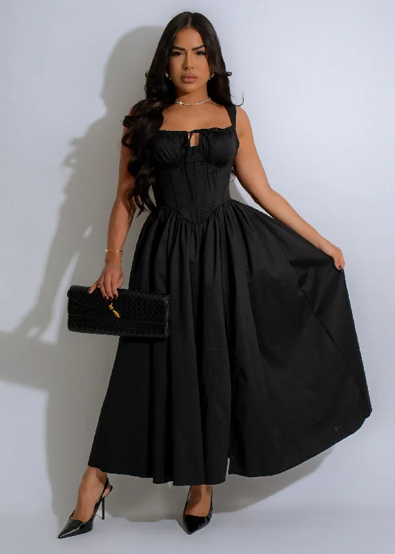 Easygoing Fashion Making Marks Midi Dress Black