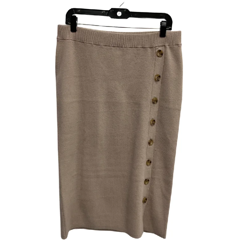 Cozy Casuals Skirt Midi By Ann Taylor In Beige, Size: L