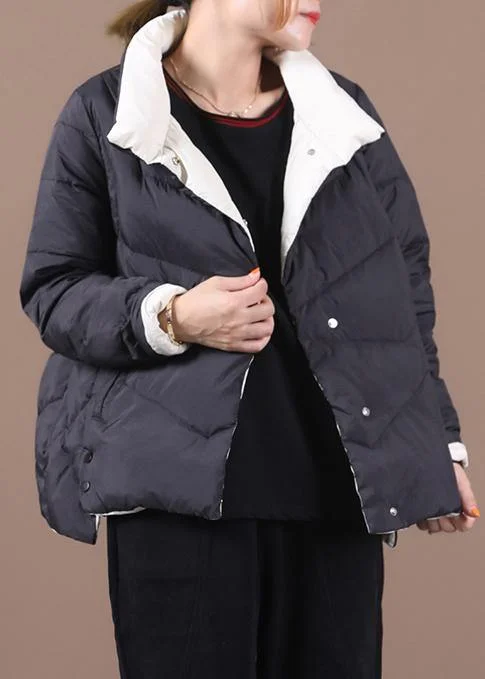 Comfy Fabrics New casual down jacket coats black stand collar pockets warm winter coat Comfy Fabrics New casual down jacket coats black stand collar pockets warm winter coat