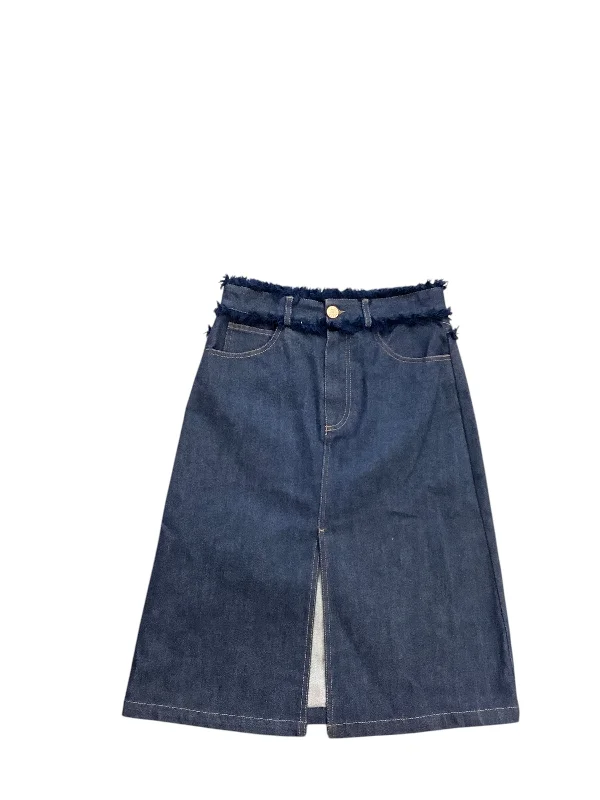 Personalized Contrast Design Skirt Designer By See By Chloe In Blue Denim