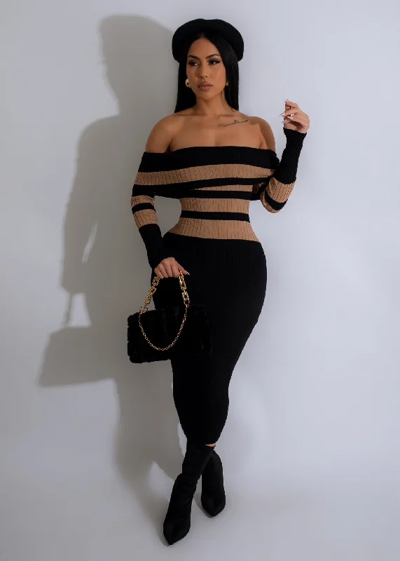 Relaxed Fit Rome Night Knitted Midi Dress Nude