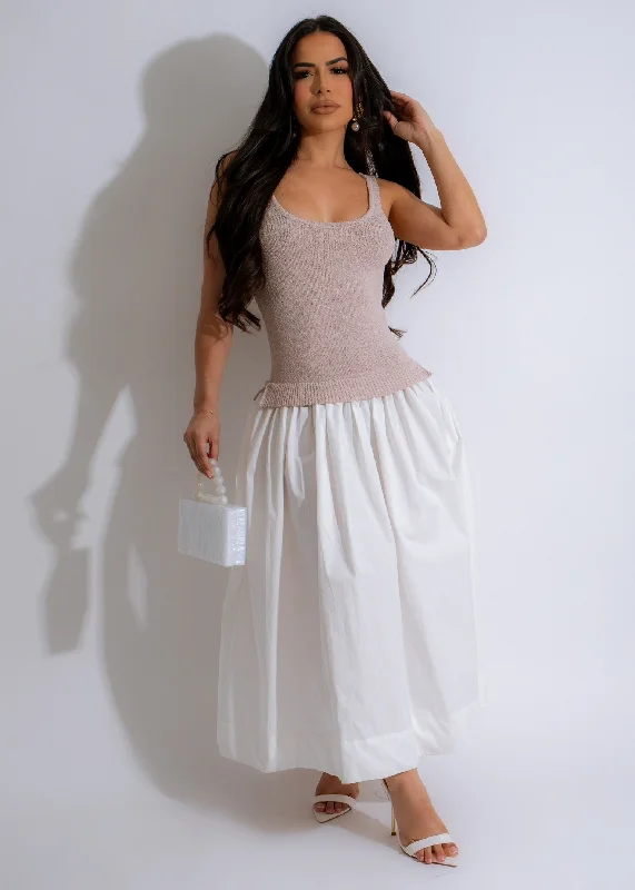 Lightweight Clothes Amoure Knit Midi Dress Nude