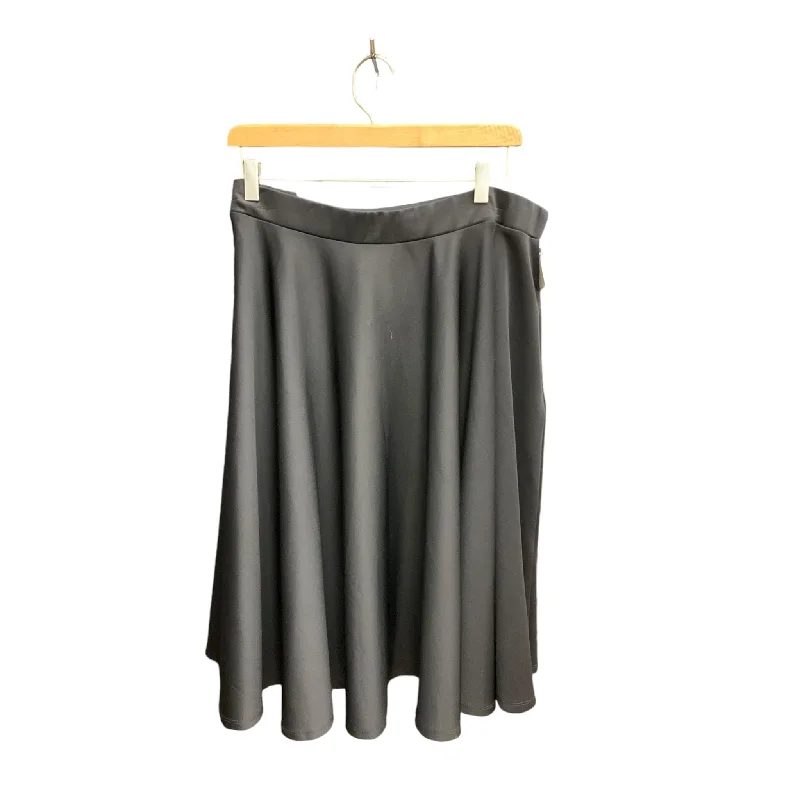 Personalized Denim Style Skirt Midi By Asos In Black, Size: 1x