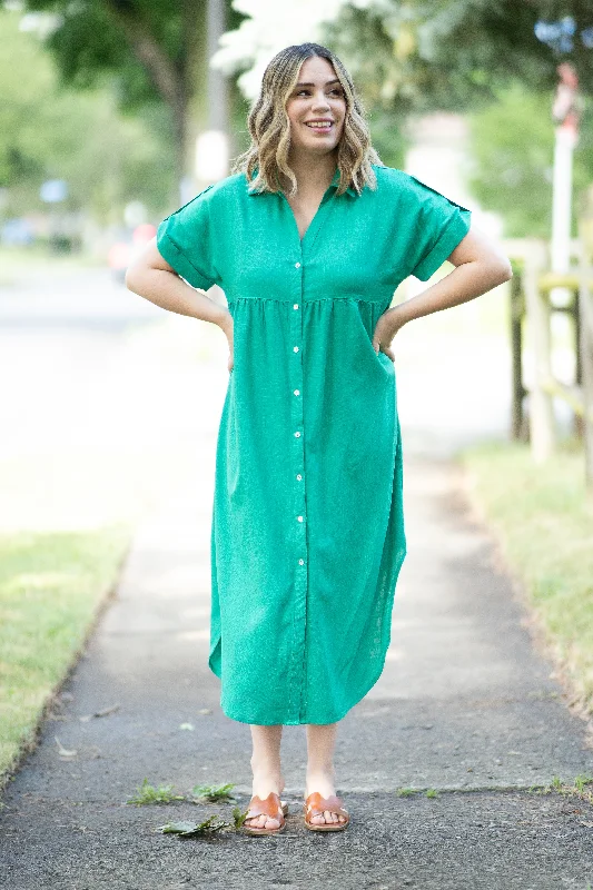 Romantic Dinner The Katie T-shirt Dress in Kelly Green (FINAL SALE)