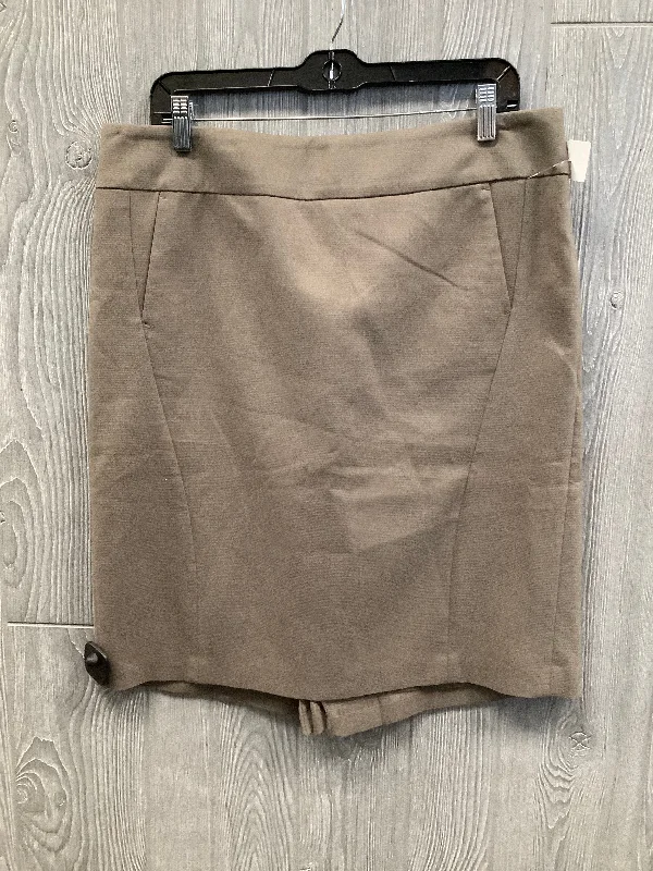 Affordable Fashion Skirt Midi By Loft In Brown, Size: 14