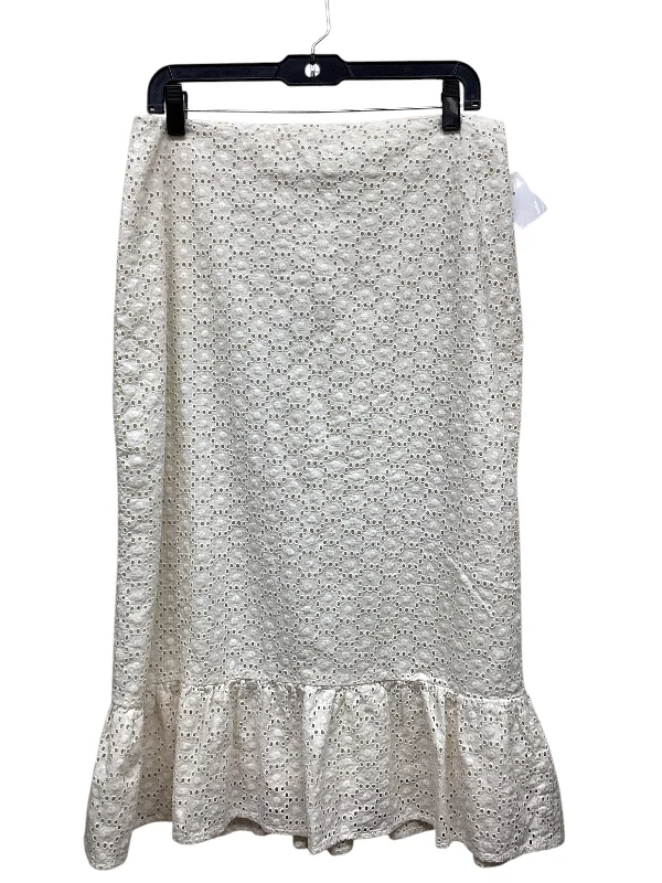 Chic and Cozy Skirt Maxi By Downeast In Cream, Size: L