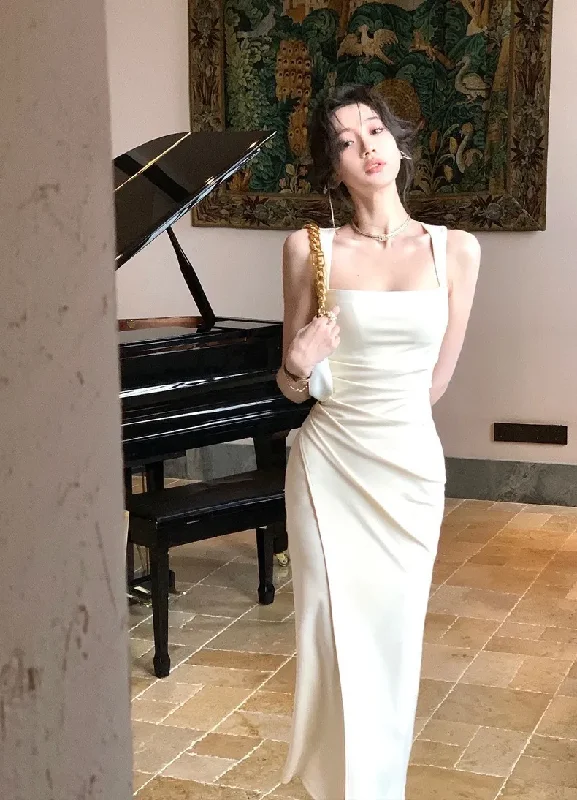 Stylish Comforts Women Elegant Sleeveless Bodycon Dress Sexy Spaghetti Strap Midi Dress Evening Party Wear        S5407