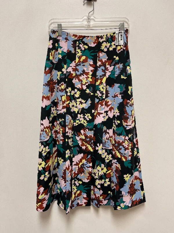Comfortable Jeans Skirt Maxi By Cmb In Floral Print, Size: 4