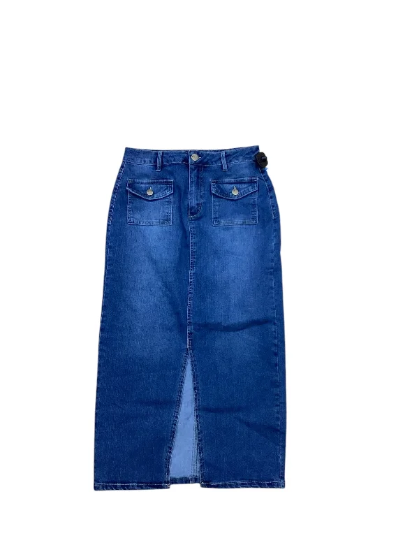 Luxurious Comfort Skirt Maxi By D Jeans In Blue Denim, Size: 8