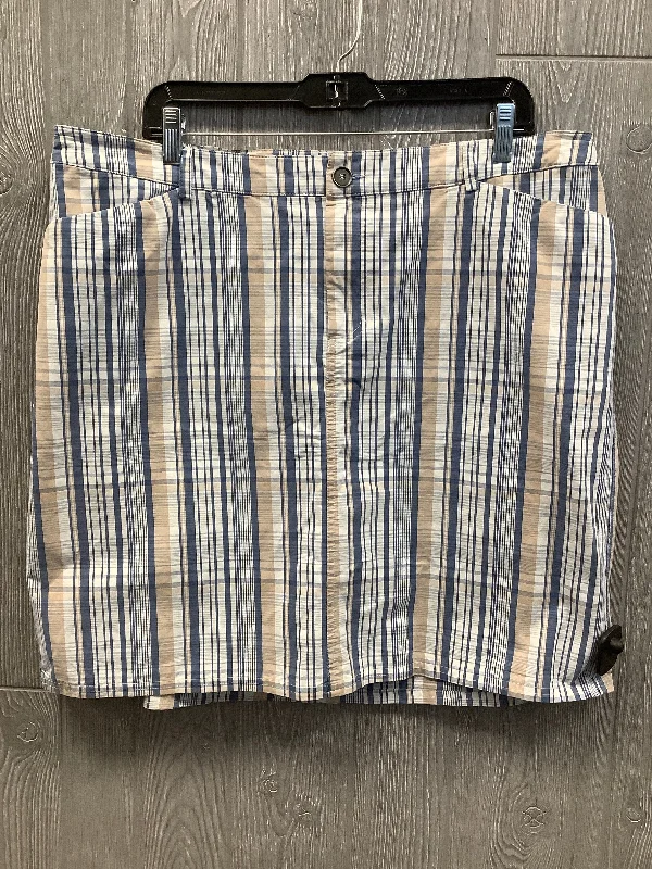 Trendy Vibes Skirt Mini & Short By Cj Banks In Blue & Tan, Size: 18