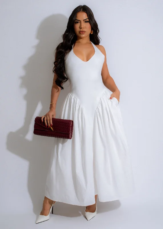 Trendy Styles Desert Breeze Midi Dress White