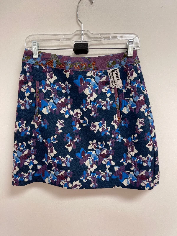Classy Outfits Skirt Mini & Short By Maeve In Blue & Purple, Size: 0