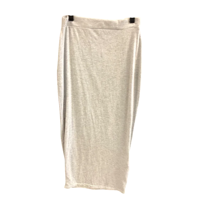 Romantic Tenderness Skirt Midi By Pretty Little Thing In Grey, Size: 4