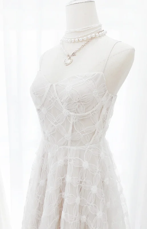 Personalized Independent Style white tulle dress sexy long party dress       S6002