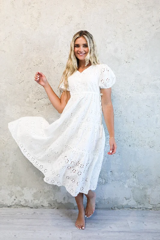 Romantic Dinner The Randa in White Eyelet (FINAL SALE)
