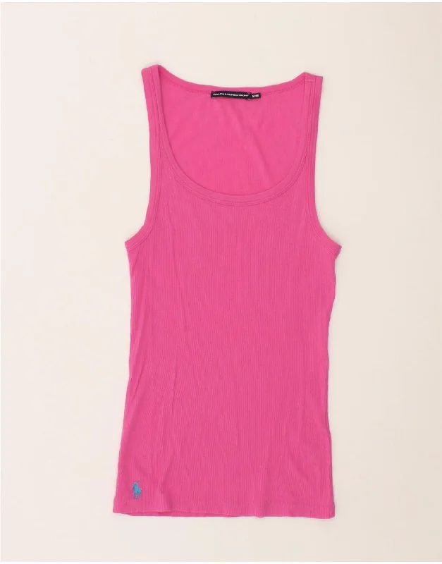 Cozy Pieces RALPH LAUREN Womens Vest Top UK 12 Medium Pink