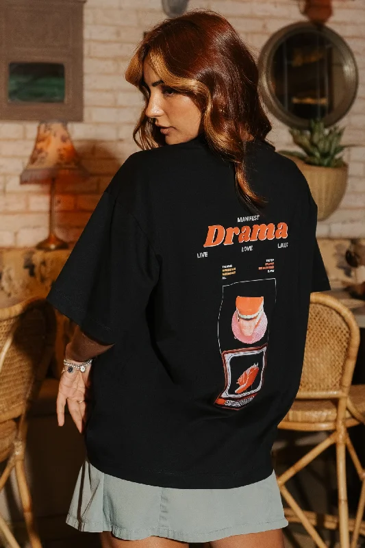 Sleek Outfits Black Manifest Oversized Tees