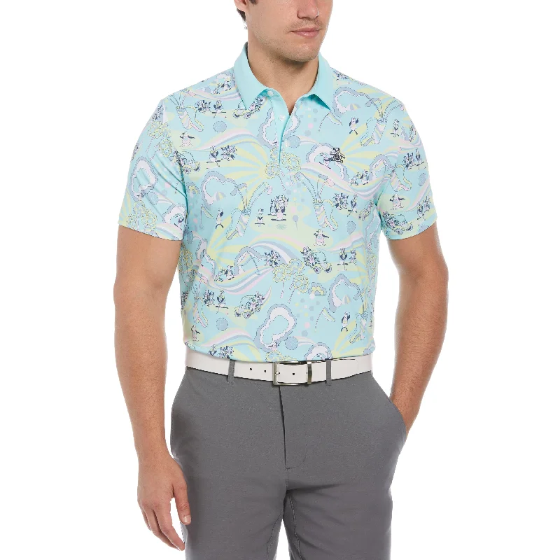 Trendy Vibes 60's Heritage Print Golf Polo
