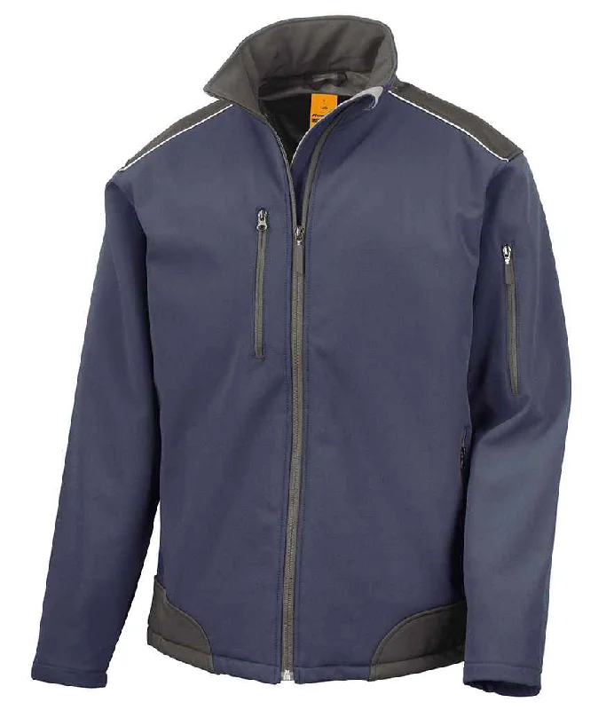 Cozy Casuals Result Work-Guard Ripstop Soft Shell Jacket | Navy/Black