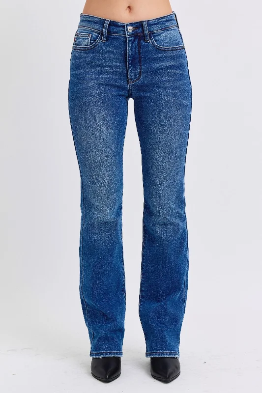 Comfortable Layering Judy Blue Full Size Mid-Rise Bootcut Jeans with Pockets