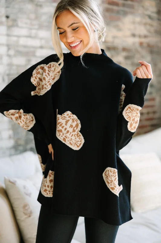 Simple Chic Yeehaw Black Cowboy Hat Sweater