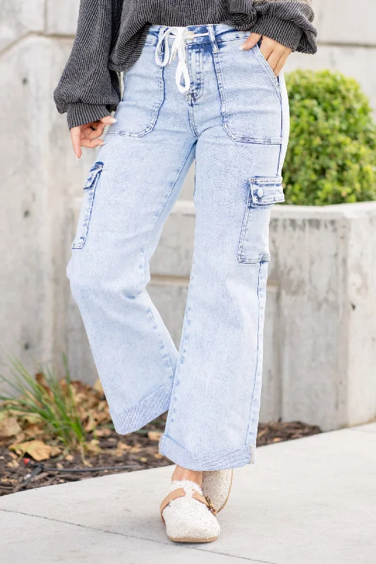 Comfort Wardrobe Acid High Rise Wide Leg Cargo