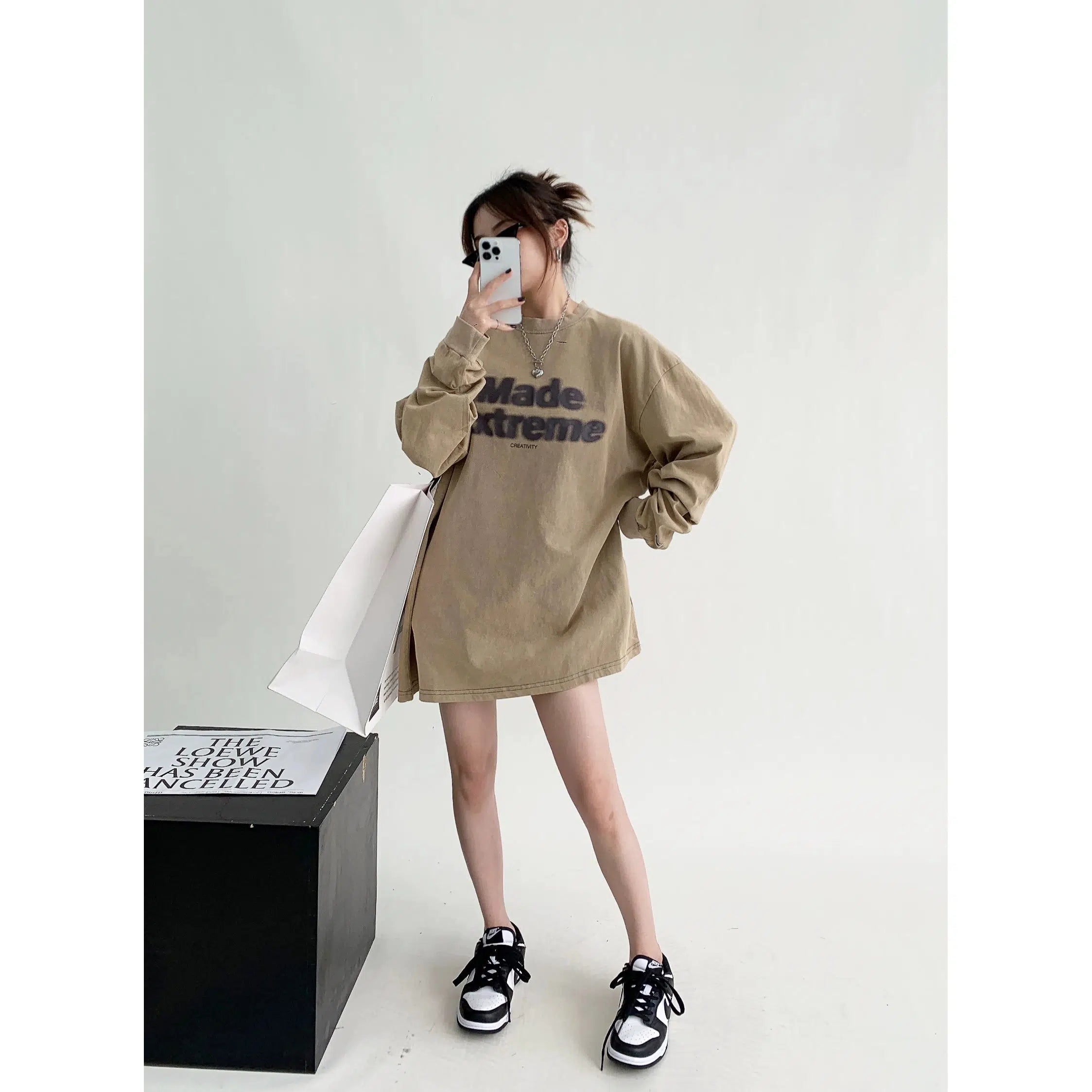 Comfortable Wardrobe Casual Long Sleeve Oversized Sweatshirt