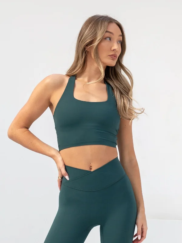 Personalized Independent Style Studio Halter Neck Bra - Teal Green