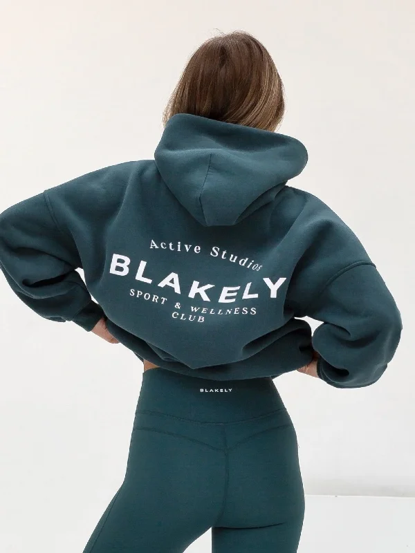 Comfy Tops Active Studios Oversized Hoodie - Teal Green