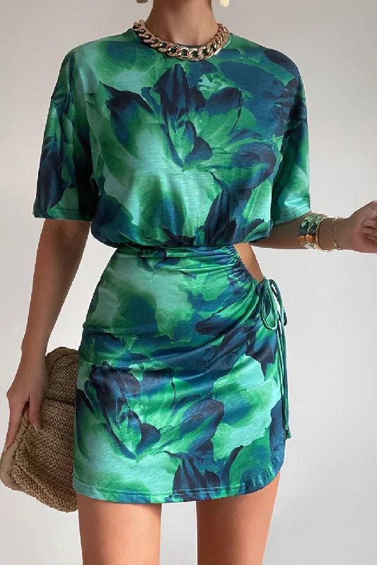 Relaxed Fashion SIMONA MINI DRESS - CALISTA GREEN