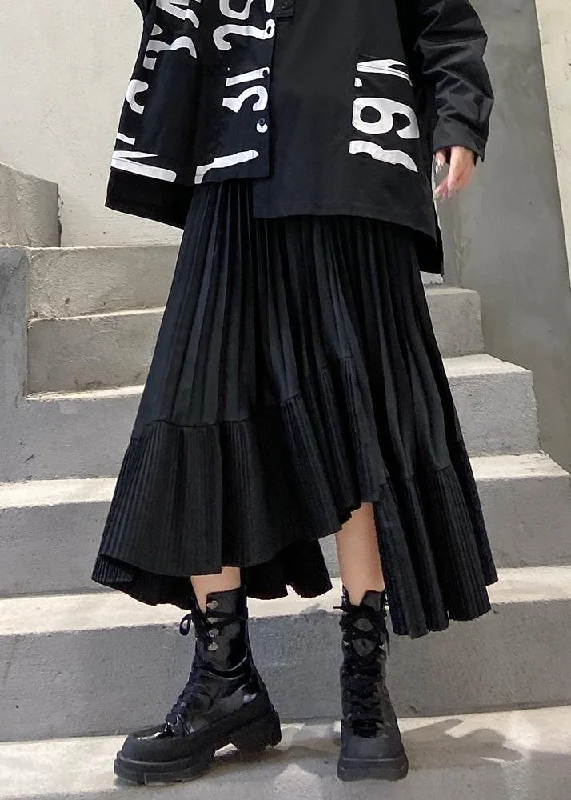 Affordable Chic spring women casual high waist asymmetric hem skirts