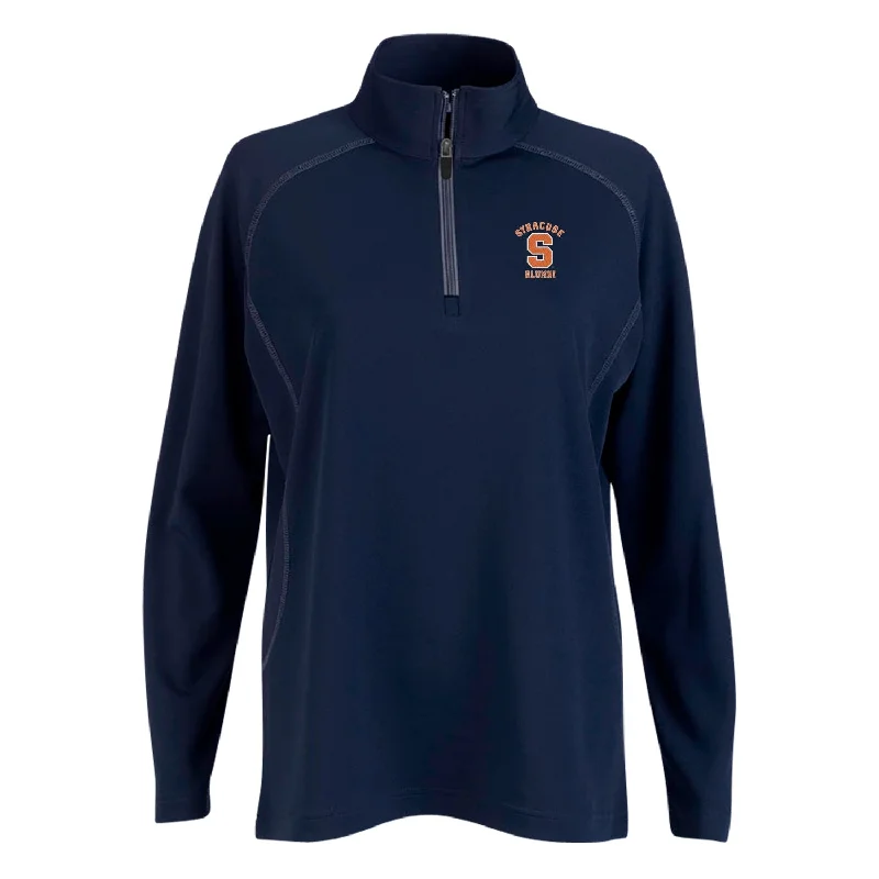 Comfortable Wardrobe Vansport Ladies Syracuse Alumni Twill Knit 1/4 Pullover