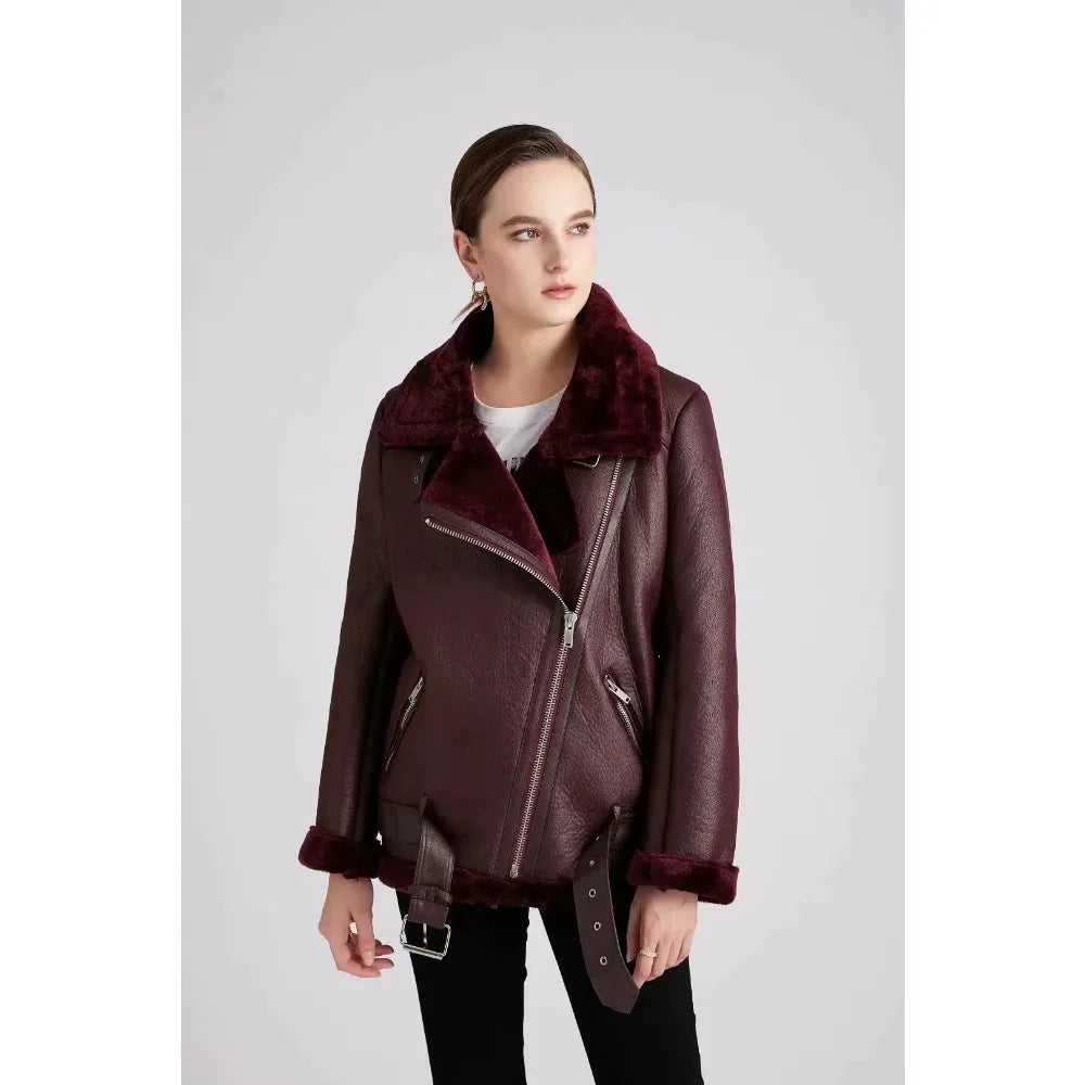 Fashion Layers Fall Winter New Fur Integrated Thermal Faux Long-sleeved Padded Warm Chic Jacket Fashion Layers Fall Winter New Fur Integrated Thermal Faux Long-sleeved Padded Warm Chic Jacket