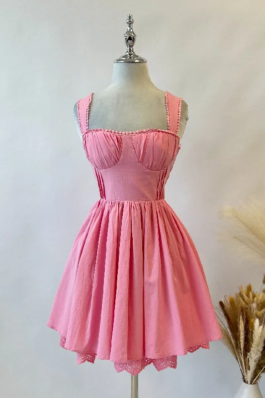 Romantic Skirt Style Dorothy Mini Dress - Pink