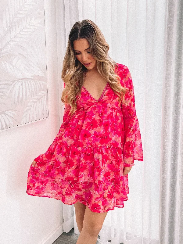 Comfortable Fit Emilla Dress - Blush Floral