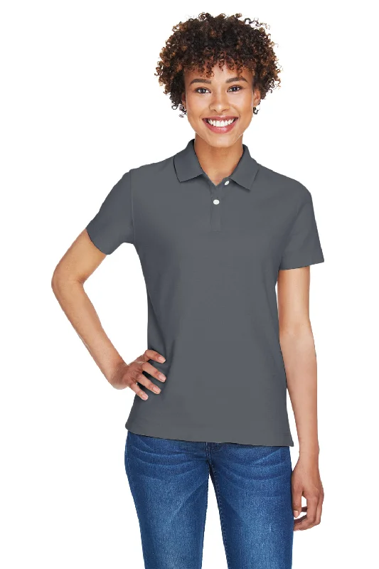 Personalized Three-Dimensional Design Devon & Jones Womens DryTec20 Performance Moisture Wicking Short Sleeve Polo Shirt - Graphite Grey Personalized Three-Dimensional Design Devon & Jones Womens DryTec20 Performance Moisture Wicking Short Sleeve Polo Shirt - Graphite Grey