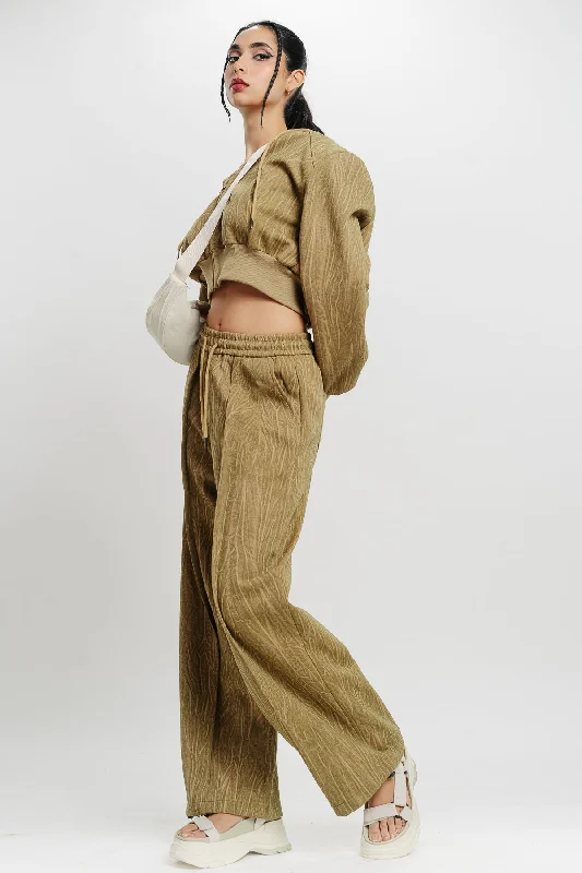 Fashion Layers Textured Khaki Straight Fit Pant