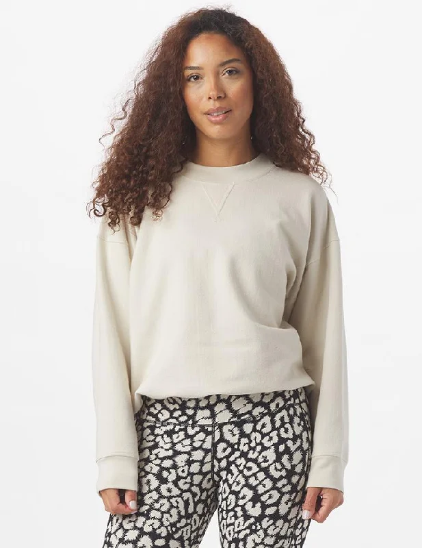 Comfortable Outfits Vintage Oversized Crew: Oatmilk