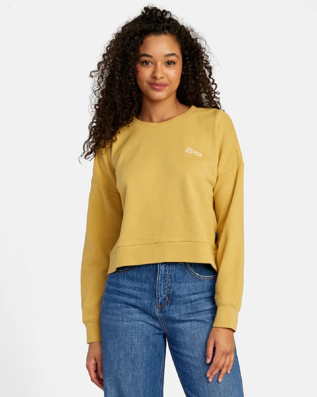 Street Style Scrypt Pullover Sweatshirt - Vintage Gold