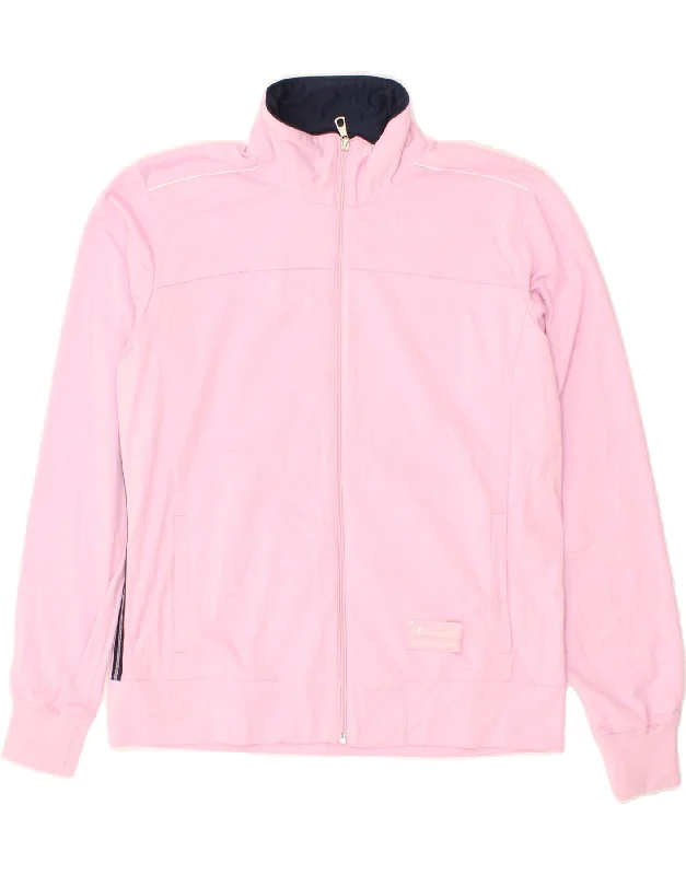 Everyday Fashion CHAMPION Womens Easy Fit Tracksuit Top Jacket UK 14 Medium Pink Polyester